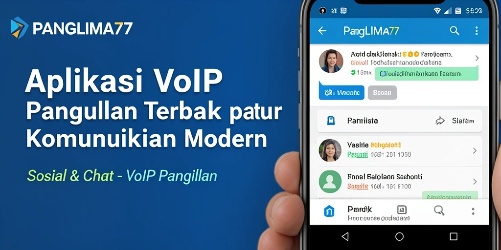 Tampilan antarmuka pengguna aplikasi VoIP Panggilan PANGLIMA77 yang bersih dan modern.