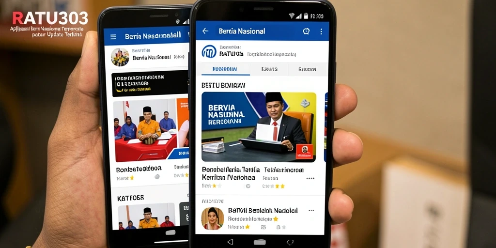 Antarmuka menarik dari aplikasi Berita Nasional RATU303.